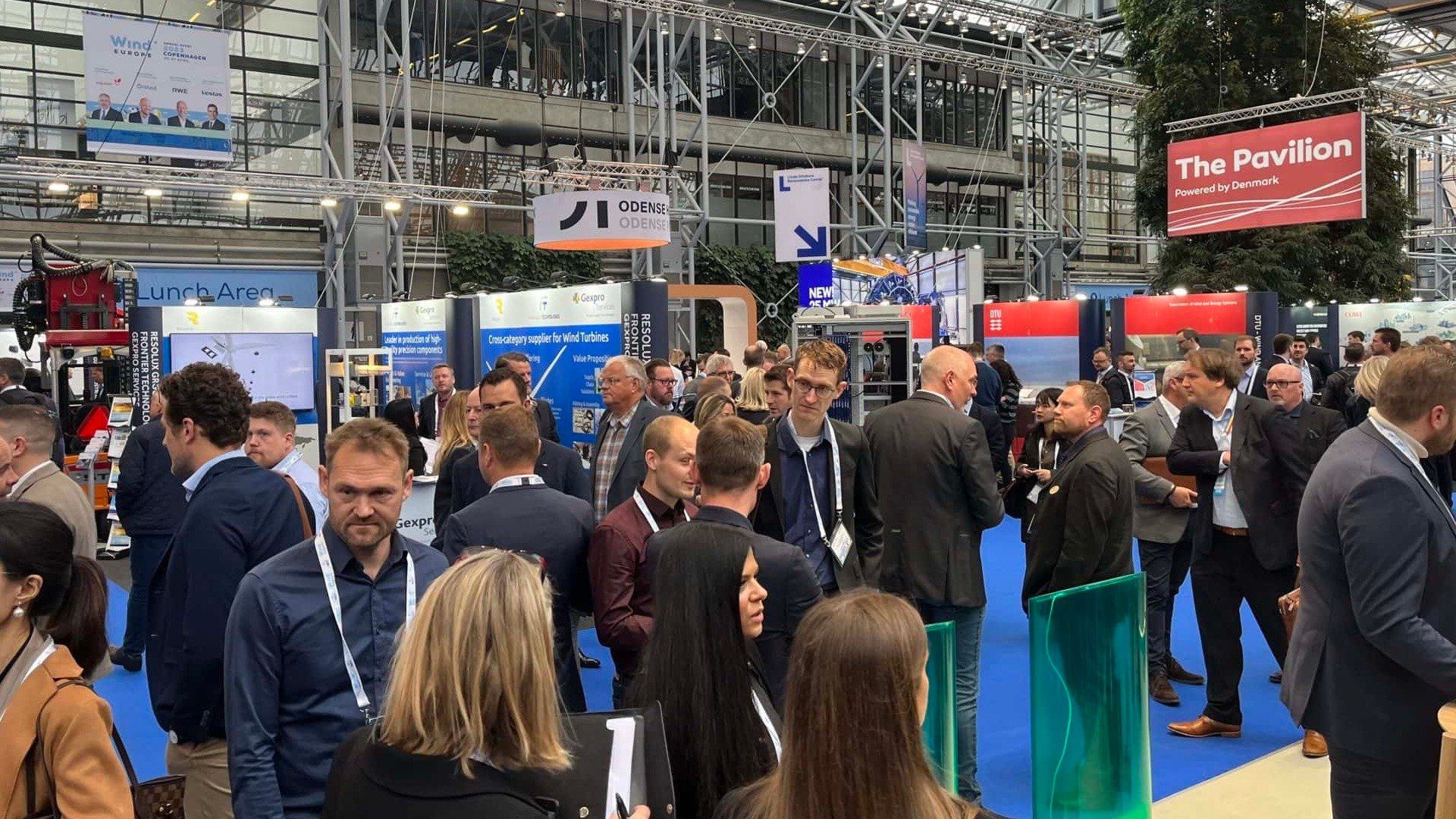 People at the Danish Pavilion, WindEurope